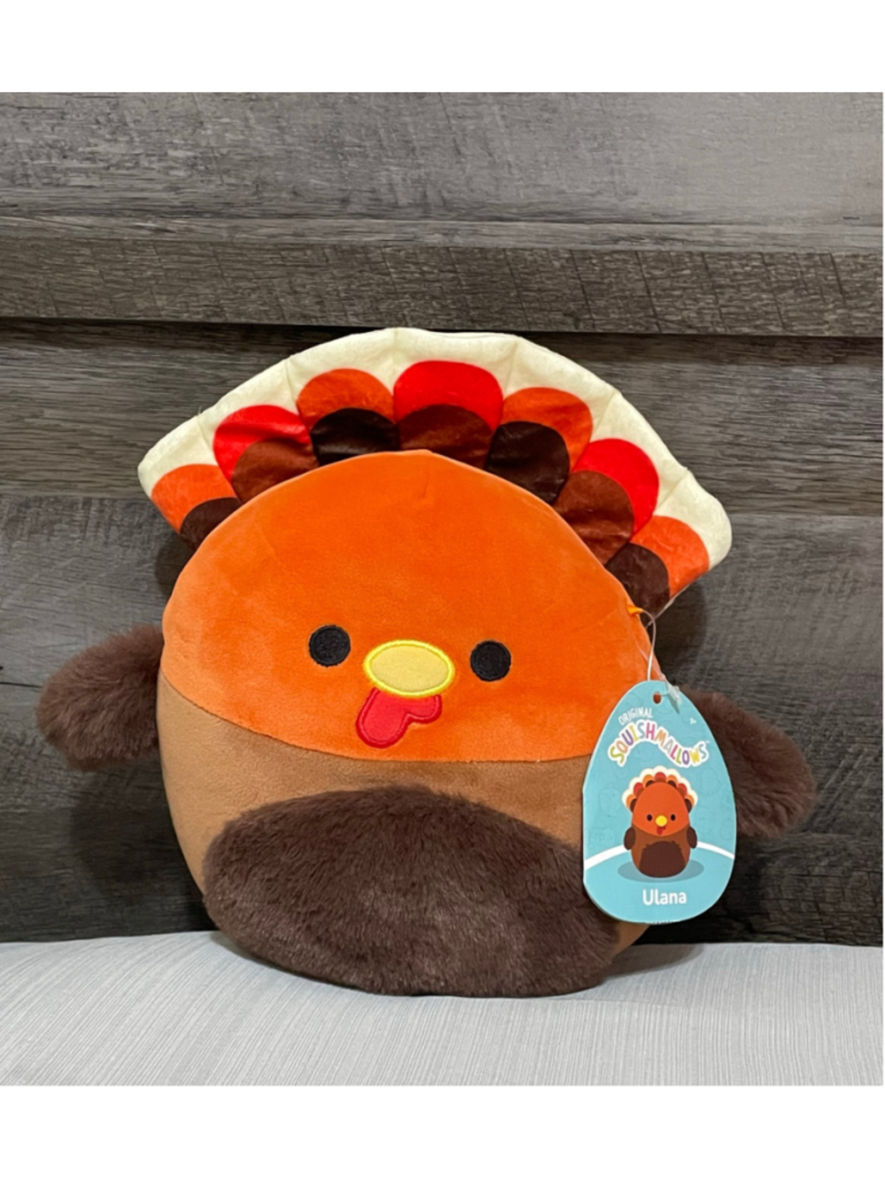 NWT Squishmallows Girls Ulana Turkey Thanksgiving Stuffed Animal Orange Brown